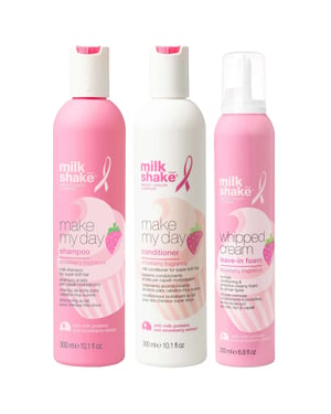 milk_shake Go Pink Trio – Limited Edition Shampoo 300ml, Conditioner 300ml & Conditioning Whipped Cream 200ml