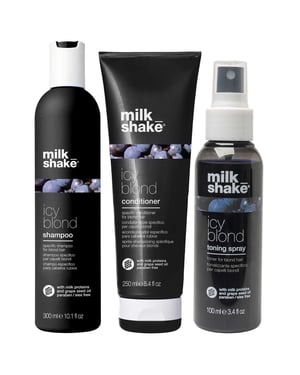 milk_shake Icy Blonde Trio: Shampoo 300ml, Conditioner 250ml & Toning Spray 100ml