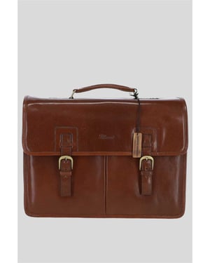 'Gareth' Triple Gusset Heavy Duty Real Leather Briefcase