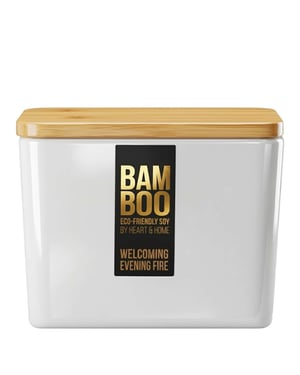 BAMBOO Centrepiece Candle Welcoming Evening Fire 320g