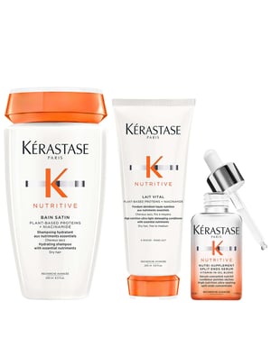 Kérastase Nutritive Trio — Bain Satin 250ml, Lait Vital 200ml & Nutri-Supplement 50ml | Hydrating Set for Fine–Medium Dry Hair