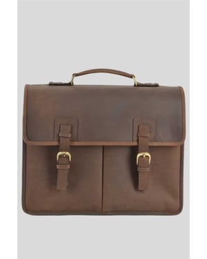'Gareth' Triple Gusset Heavy Duty Real Leather Briefcase