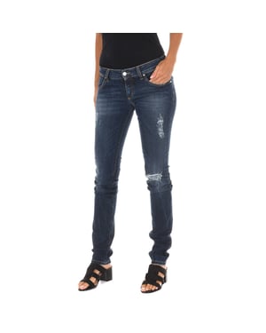 MET Women Jeans 5 Pockets Regular fit Ankellång Blå