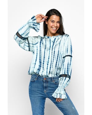 Caroline Tensen Montana Print Blouse Navy
