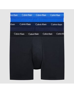Calvin Klein 3-pack Boxerbriefs - Middelhoog - Katoen Stretch, Zwart/Blauw
