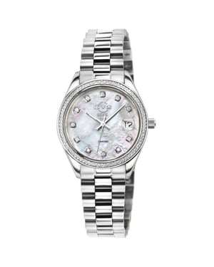 GV2 Women's Turin Diamond Swiss Quartz Stainless Steel Watch