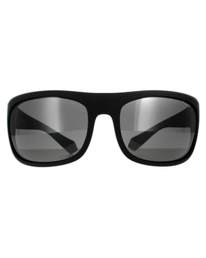 Polaroid Wrap Mens Black Grey Grey Polarized Sunglasses