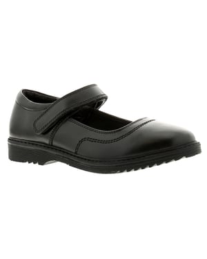 Love Leather Dotty Girls Kids Leather School Shoes Black