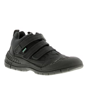 Kickers trucker halfleren jongens kindersneakers zwart