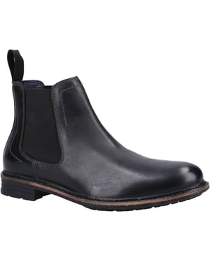Hush Puppies Justin Chelsea Leather Men's Black Boots
