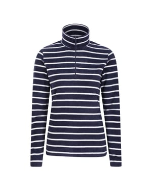 Mountain Warehouse Dames/Dames Camber Gestreepte Half Zip Fleece Top (Marine)