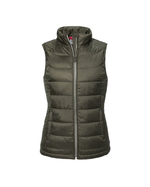 Russell Dames/Dames Nano Gewatteerde Bodywarmer (Donkere Olijf)