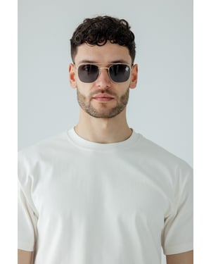 Metal Frame Aviator Style Square Sunglasses