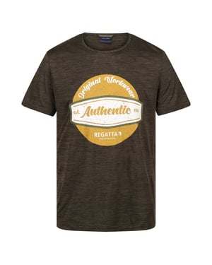 Regatta Mens Original Moisture Wicking T-Shirt (Dark Khaki Marl)