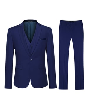 Riviera Blue Slim Fit 3-delad kostym