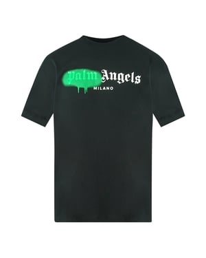 Palm Angels Milano Spray Paint Logo Black T-Shirt