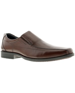 Hush puppies brody slip op leer heren smart shoes bruin