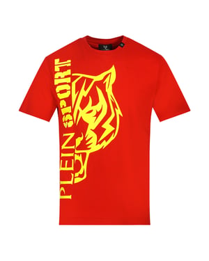Plein Sport Tiger Side Logo rood T-shirt