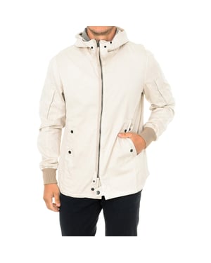 Overshirt jacket with hood collar D01657 man