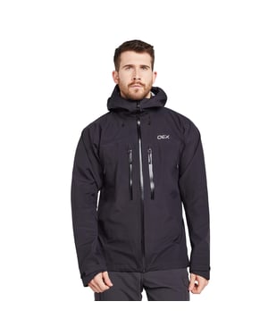 OEX Men's Tirran Waterproof Athletic Fit Jacket with Adjustable Hood, Hiking Raincoat