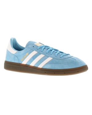 Mens Adidas Handball Spezial Leather Upper Trainers Seven Eyelet Lace Fastening Classic 3 Stripe De