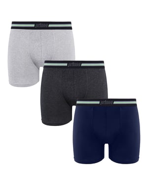 Prince Performance Range 3 Pack Zwart Licht Grijs Navy Heren Boxers MUXPR029