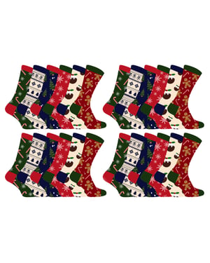 Nieuwigheid kerstsokken voor heren - 24 Pack