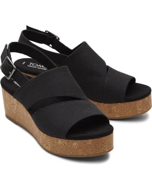 TOMS Claudine Nylon Women's Black Wedges