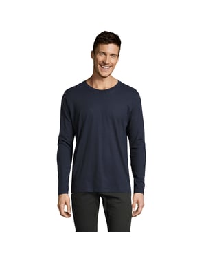 SOLS Heren Imperial Katoenen T-shirt met lange mouwen (Franse marine)