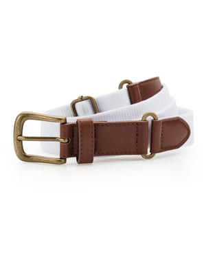 Asquith & Fox Heren Fauxleer en Canvasgordel (Wit)