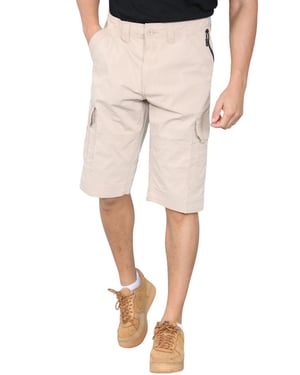 Mens Cargo Multi-Pocket Quick Dry Shorts in Sand