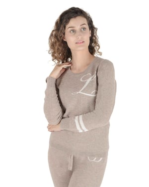 Crown Of Edinburgh Cashmere Crew Neck Sweater Stockbridge Camel L