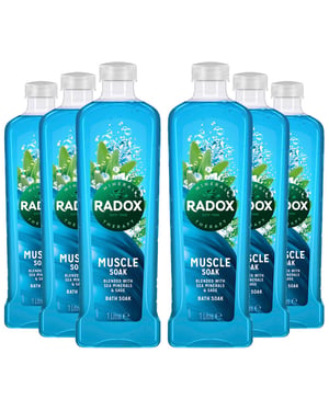 Radox Mineral Therapy Bath Soak Muscle Soak with Sea Minerals & Sage Scent, 6x1L