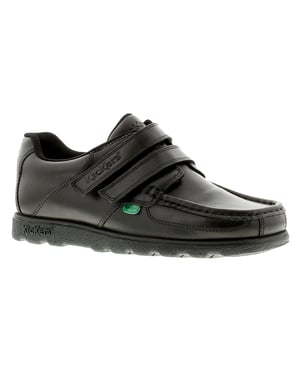 New Boys/Childrens Black Kickers With Twin Touch Fastening Straps