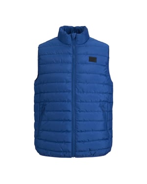 Jack & Jones Mens Puffer Gilet with Stand Up Collar Lightweight