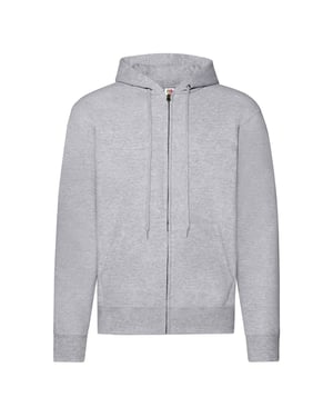 Fruit of the Loom Heren Classic Heather Hoodie met rits (Heide Grijs)