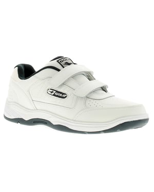Gola Belmont touch fastening Wide Fit Mens Leather Trainers White