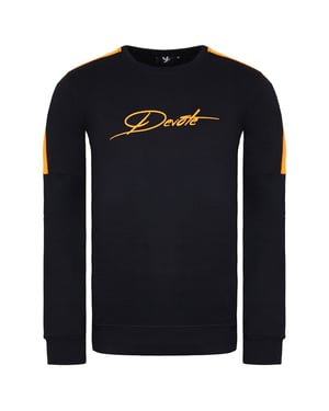 Devote London Baldwin Mens Black/Orange Sweater