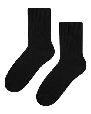 Womens Wool Dress Socks | Steven | Breathable Warm Socks for Ladies -Black