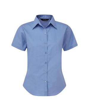 Premier Popeline blouse met korte mouwen / Gewoon werkoverhemd (Middenblauw)