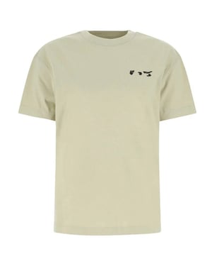 Gebroken wit OW-logo, regular fit beige T-shirt