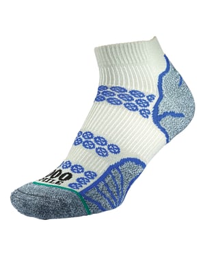 1000 Mile - Mens Lite Anklet Double Layer Running Socks - Silver / Royal Blue