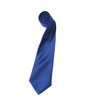 Premier Mens Plain Satin Tie (Narrow Blade) (Marine Blue)