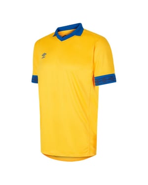 Umbro Tempest-kindertrui met korte mouwen (Geel/royaal blauw)