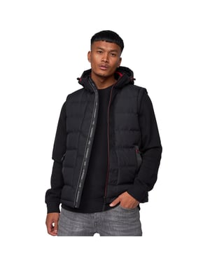 Crosshatch Mens Kampnew Präglad Gilet (Svart)