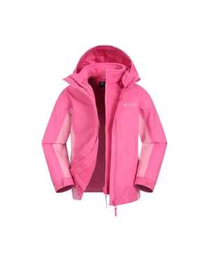 Mountain Warehouse Kinder/Kinder Lightning 3 in 1 Waterdichte Jas (Lichtroze)