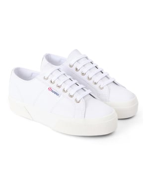 Superga Womens/Ladies 2740 Nappa Leather Platform Trainers (Optic White/Avorio)
