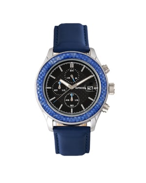 Breed Maverick chronograaf horloge met leren band en datum