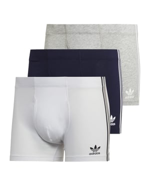 Men's adidas Originals 3 Pack of Comfort Flex Cotton 3 Stripes Trunks in Multi