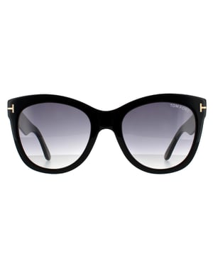 Tom Ford zonnebril Wallace FT0870 01B Shiny Black Smoke Gradiënt